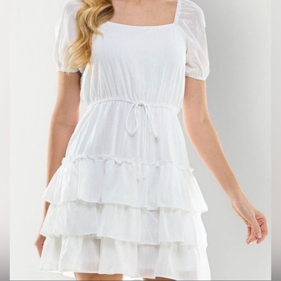 City Triangles Dresses & Skirts - City Triangles Womens Short Sleeve Tiered Dress Juniors